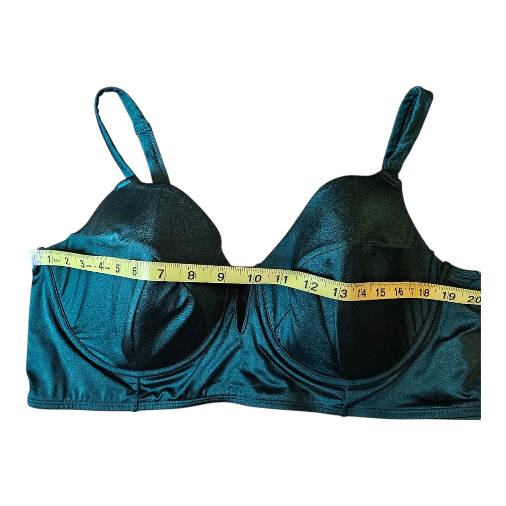 Cacique Swim Dark Teal Green Balconette Bikini Top Size 44 DD NWT - Picture 7 of 8